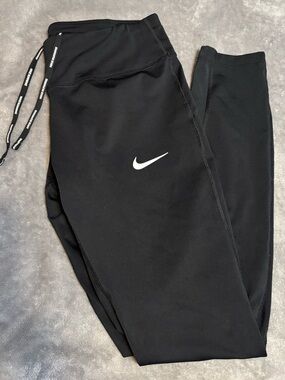 Nike Black Jogger Sweatpants with White Swoosh